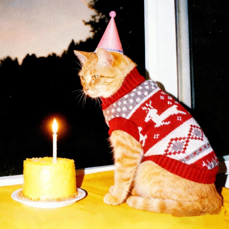 Warme Winter-Strickpullover für Hunde & Katzen (Weihnachts-Design: Rentier, Schneeflocke)