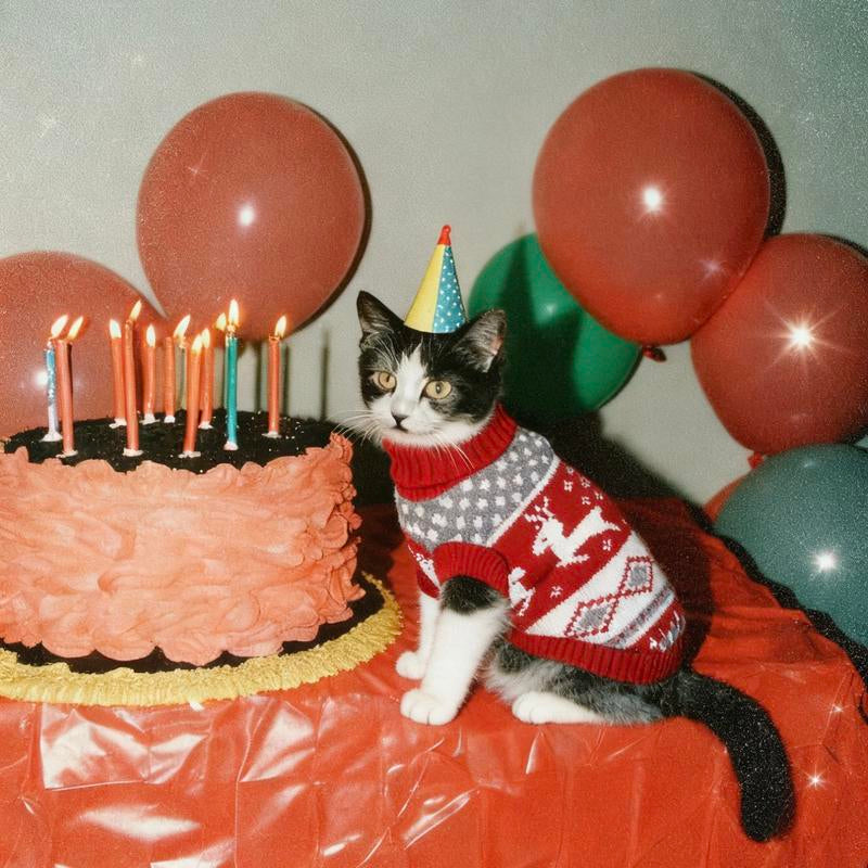 Warme Winter-Strickpullover für Hunde & Katzen (Weihnachts-Design: Rentier, Schneeflocke)