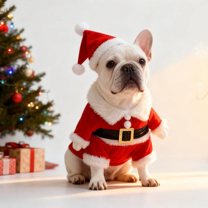 Weihnachten Santa Haustier-Kostüm (Hund & Katze) - Weihnachts-Outfit