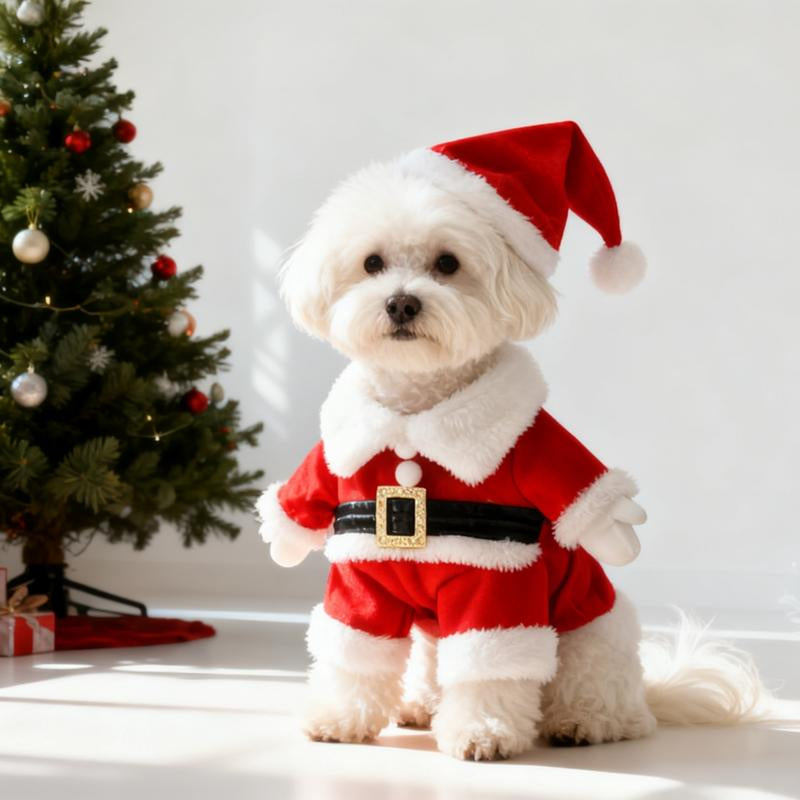 Weihnachten Santa Haustier-Kostüm (Hund & Katze) - Weihnachts-Outfit